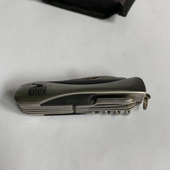 Journey's Edge Trademark Swiss Knife Stainless with Pouch - Picture 3 of 4